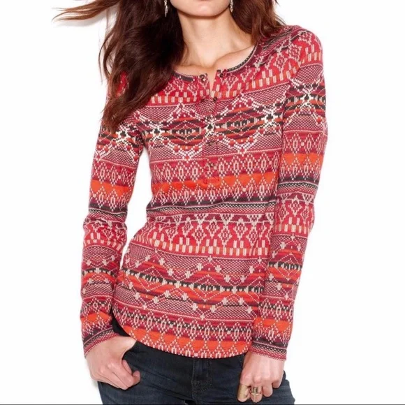 Lucky Brand Long Sleeve Thermal Henley